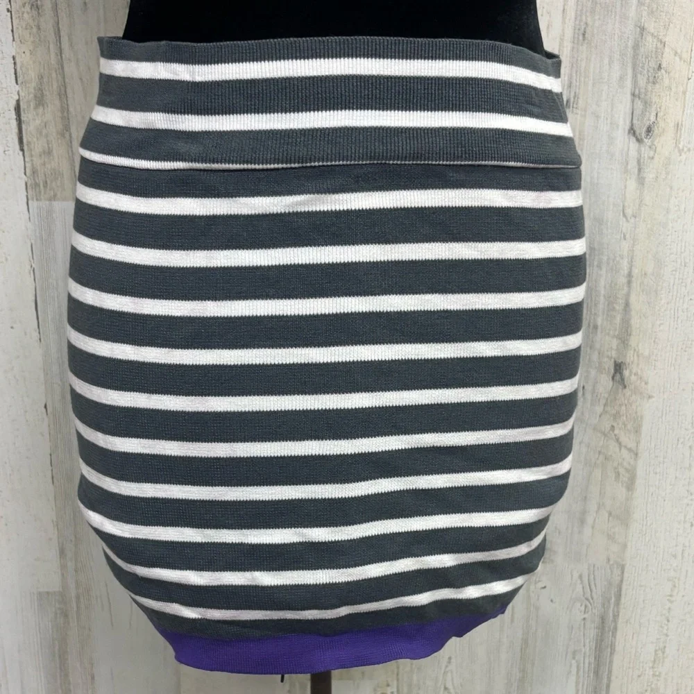 Poof! Striped Stretchy Knit Mini‎ Skirt